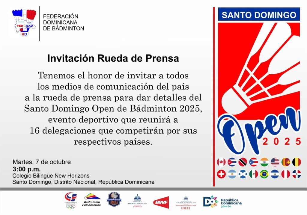La imagen actual no tiene texto alternativo. El nombre del archivo es: Federacion-Dominicana-de-Badminton-invita-a-rueda-de-prensa-para-anunciar-el-Santo-Domingo-Open-Internacional-2025.jpg